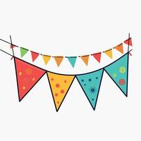 colorful hanging pennants decorations vector