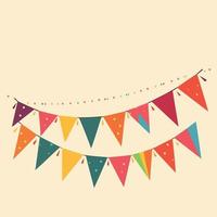 colorful hanging pennants decorations vector