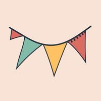 colorful hanging pennants decorations vector