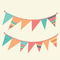 colorful hanging pennants decorations vector