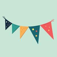 colorful hanging pennants decorations vector