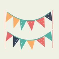 colorful hanging pennants decorations vector