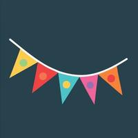 colorful hanging pennants decorations vector