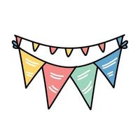 colorful hanging pennants decorations vector