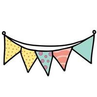 colorful hanging pennants decorations vector