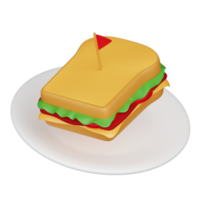 Sandwich 3d prima colazione icona png
