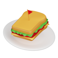 emparedado 3d desayuno icono png