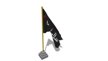 YA Hussain AS Flag Start Flying in The Wind with Pole Base, 3D Rendering, Luma Matte Selection video