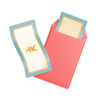 rouge enveloppes 3d illustration png