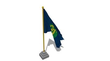 Southern African Development Community, SADC Flag Start Flying in The Wind with Pole Base, 3D Rendering, Luma Matte Selection video