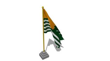 Azad Jammu and Kashmir, AJK Flag Start Flying in The Wind with Pole Base, 3D Rendering, Luma Matte Selection video
