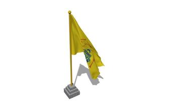 Chennai súper reyes, csk bandera comienzo volador en el viento con polo base, 3d representación, luma mate selección video