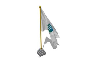 International Cricket Council, ICC Flag Start Flying in The Wind with Pole Base, 3D Rendering, Luma Matte Selection video