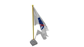 National Aeronautics and Space Administration, NASA Flag Start Flying in The Wind with Pole Base, 3D Rendering, Luma Matte Selection video