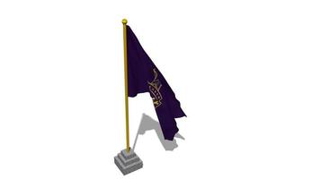 Kolkata Knight Riders, KKR Flag Start Flying in The Wind with Pole Base, 3D Rendering, Luma Matte Selection video