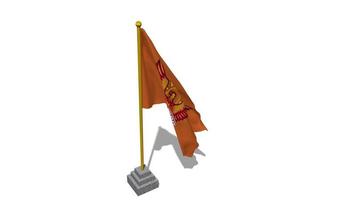 Sunrisers Hyderabad, SRH Flag Start Flying in The Wind with Pole Base, 3D Rendering, Luma Matte Selection video