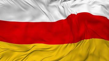 South Ossetia Flag Seamless Looping Background, Looped Bump Texture Cloth Waving Slow Motion, 3D Rendering video