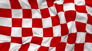 Racing Red and White Checkered Flag Seamless Looping Background, Looped Bump Texture Cloth Waving Slow Motion, 3D Rendering video