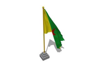 French Guiana Flag Start Flying in The Wind with Pole Base, 3D Rendering, Luma Matte Selection video