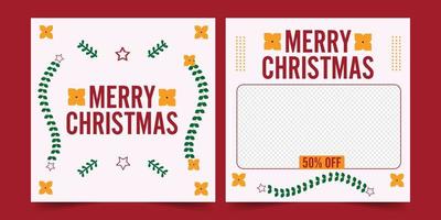 Christmas festival unique Print advertising card, Winter greeting invitation event card template vector