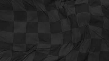 Preto xadrez bandeira desatado looping fundo, em loop colisão textura pano acenando lento movimento, 3d Renderização video