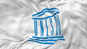 United Nations Educational, Scientific and Cultural Organization, UNESCO Flag Seamless Looping Background, Looped Bump Texture Cloth Waving Slow Motion, 3D Rendering video