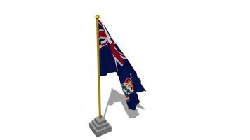 Cayman Islands Flag Start Flying in The Wind with Pole Base, 3D Rendering, Luma Matte Selection video