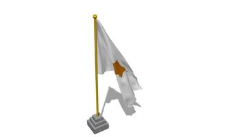 Cyprus Flag Start Flying in The Wind with Pole Base, 3D Rendering, Luma Matte Selection video