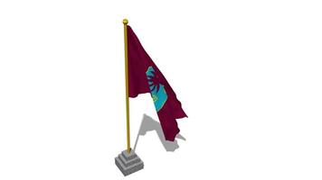 Cricket West Indies, CWI Flag Start Flying in The Wind with Pole Base, 3D Rendering, Luma Matte Selection video