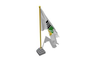 Zimbabwe Cricket, ZC Flag Start Flying in The Wind with Pole Base, 3D Rendering, Luma Matte Selection video