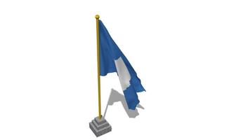 Antarctica Flag Start Flying in The Wind with Pole Base, 3D Rendering, Luma Matte Selection video