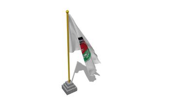 Afghanistan Cricket Board, ACB Flag Start Flying in The Wind with Pole Base, 3D Rendering, Luma Matte Selection video