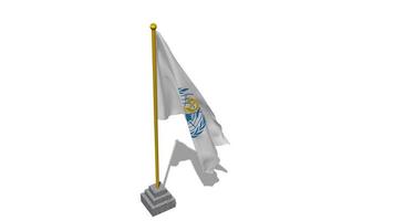 World Health Organization, WHO Flag Start Flying in The Wind with Pole Base, 3D Rendering, Luma Matte Selection video