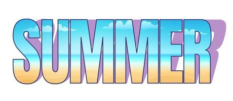 Vector typography with tropical beach.