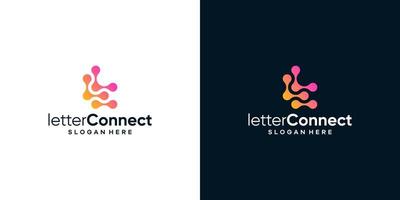 Initial letter L logo design template with tech style and gradient color graphic design illustration. icons for business, internet and technology, symbol, creative. vector