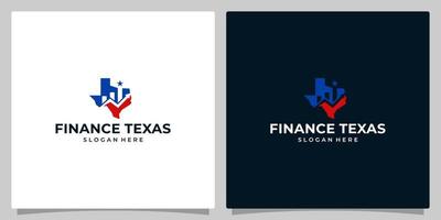 Texas state map logo design template with financial investment chart graphic design illustration. icon, symbol, creative. vector