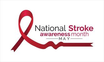 National Stroke awareness month is observed every year in May . Template for background, banner, card, poster. vector