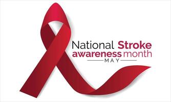 National Stroke awareness month is observed every year in May . Template for background, banner, card, poster. vector