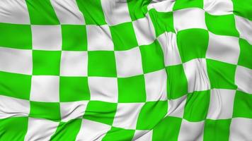 Racing Green and White Checkered Flag Seamless Looping Background, Looped Bump Texture Cloth Waving Slow Motion, 3D Rendering video