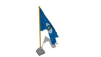 Gemenebest van onafhankelijk staten, cis vlag begin vliegend in de wind met pool baseren, 3d weergave, luma matte selectie video