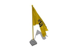 calistão bandeira começar vôo dentro a vento com pólo base, 3d Renderização, luma fosco seleção video