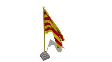 catalogne, senyera drapeau début en volant dans le vent avec pôle base, 3d le rendu, luma mat sélection video