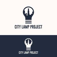 simple bulb lamp logo template vector