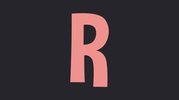 carta r, colorida animação em Preto fundo video