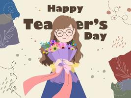 Happy teacher's day with  aesthetic background vector