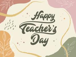 Happy teacher's day with  aesthetic background vector