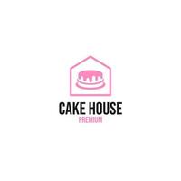 Vector cake house logo design concept template illustration idea