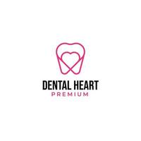 Vector love dental logo design concept illustration idea