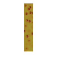 A 3D illustration of a cheese-shaped English letter I. png
