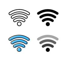 WiFi Wireless Network Symbol Styles Isolated Vector Icon Illustration